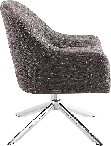 Miniatura 8 de Linon Shawnee - Silla giratoria para tapicería y base cromada, color gris oscuro