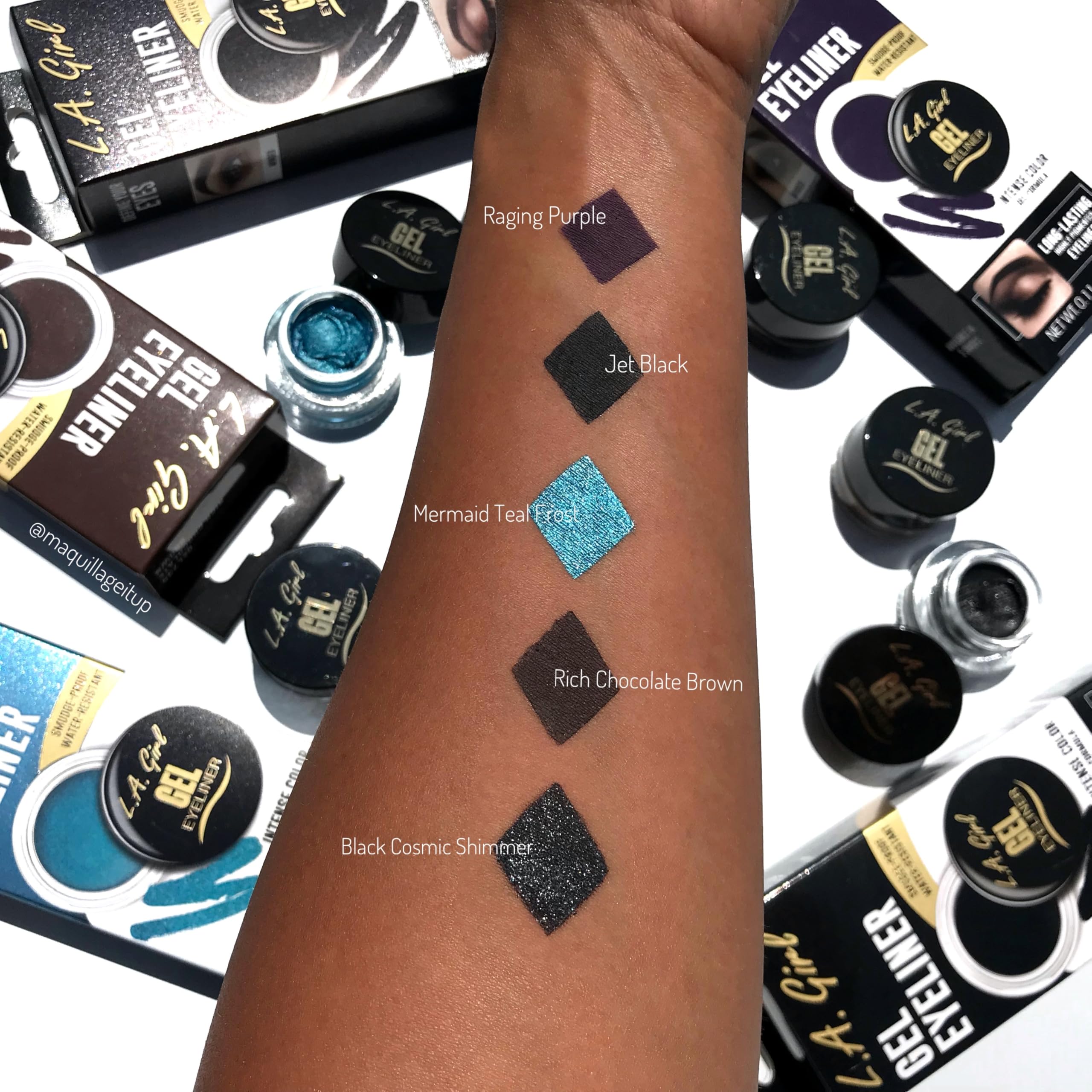 Amazon.com : L.A. Girl Gel Eyeliner, Black Cosmic Shimmer GEL732