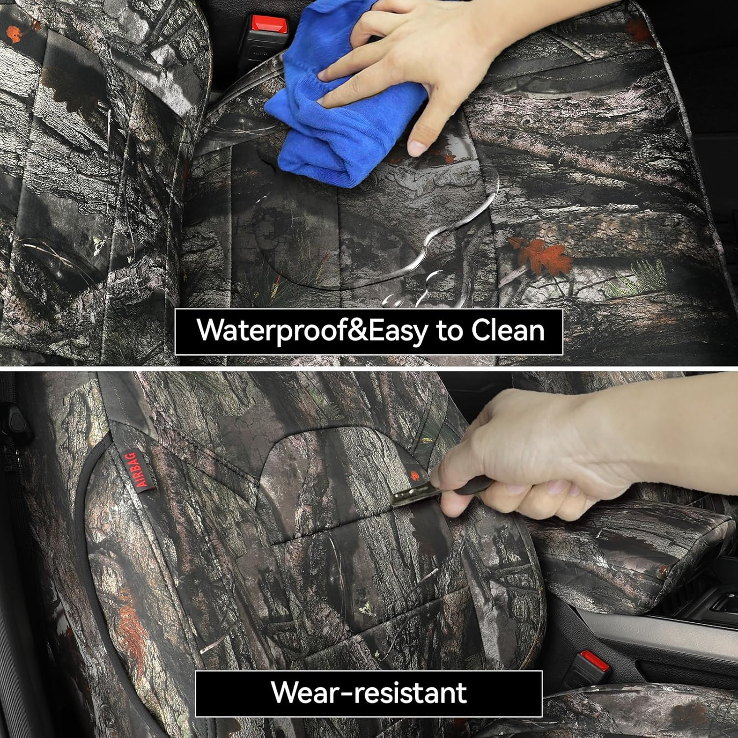 Custom Fit Camo Seat Covers Full Set Select for Dodge Ram 2500/3500 Mega Cab 2012-2026 SLT, Bighorn, Long Star Waterproof&UV Resistant Neoprene Seat Cover(Neoprene Jungle Camouflage)