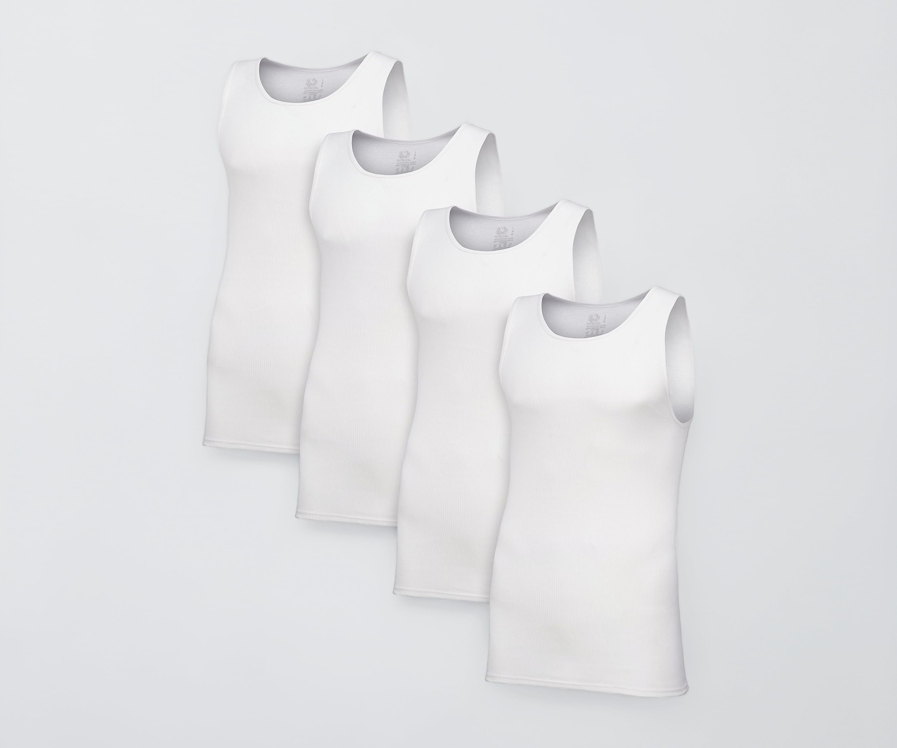 Fruit of the Loom Men's A-Shirt (Pack of 4) White