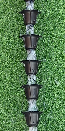 Miniatura 2 de KAM Home - Kit de instalación de cadena de lluvia con perno de latón y adaptador de canaleta (12 pies, negro)