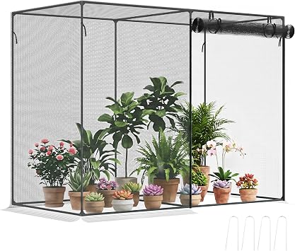 Outsunny 6 x 3 x 5 Crop Cage, Plant Protection Tent, Black