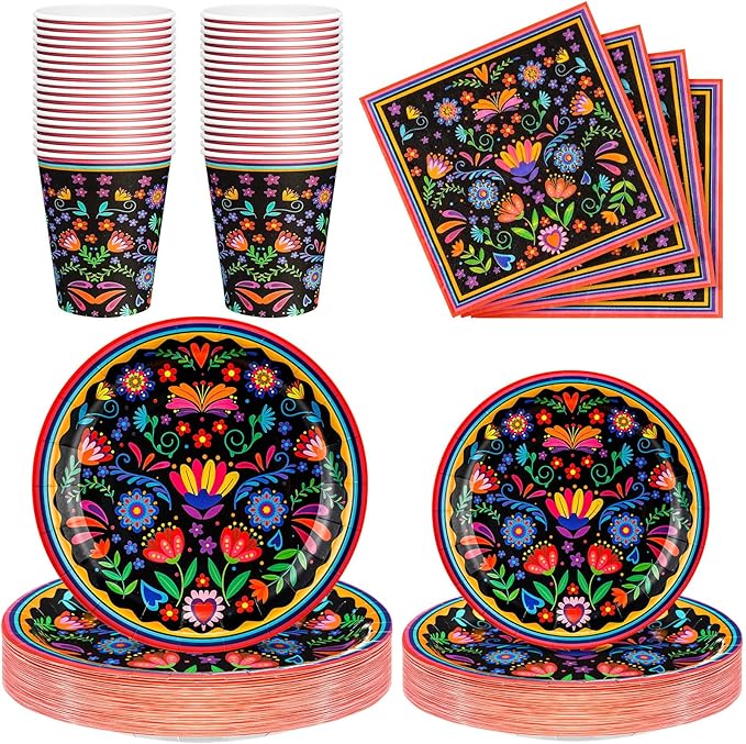 Domensi set 200 piezas vajilla mexicana platos vasos servilletas 50 invitados 15 septiembre