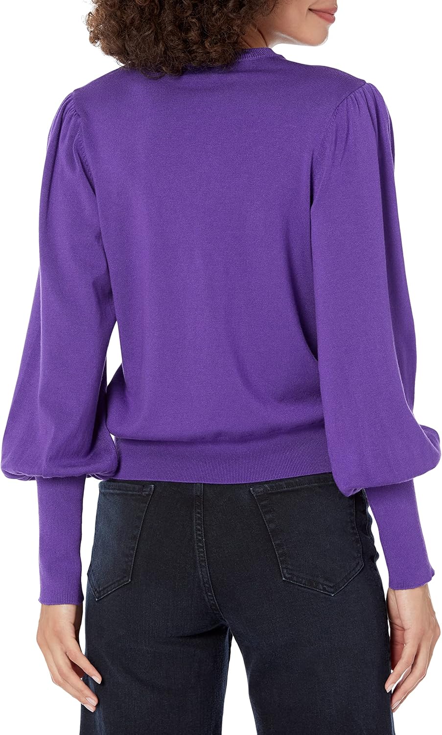 Vista 2 de The Drop Vivienne - Suéter de cuello redondo con hombros acolchados para mujer