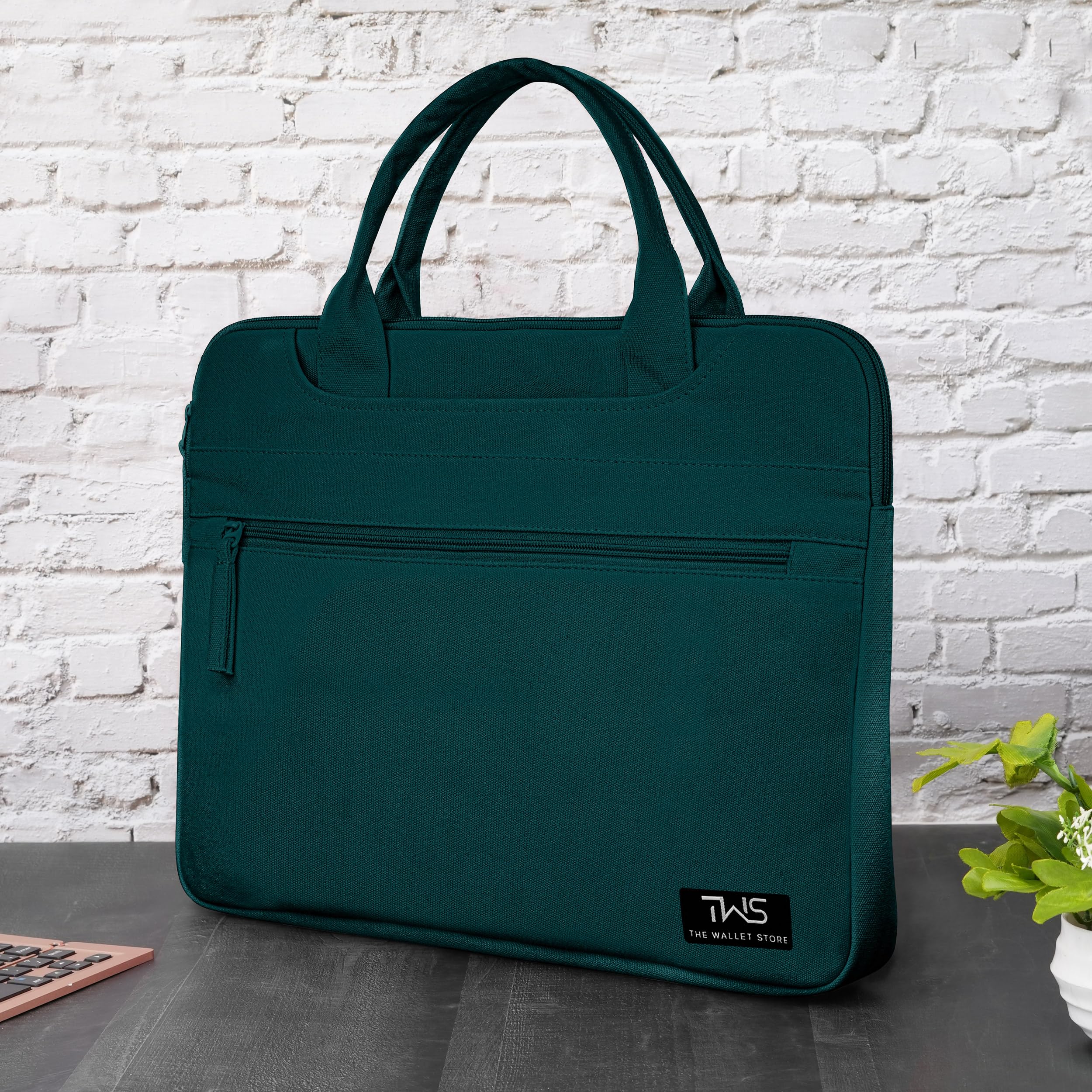 The Wallet Store EcoCarry Canvas Laptop Bag -Teal - 13 Inch