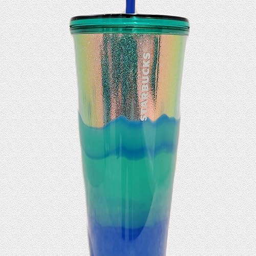Starbucks Holiday 2022 - Vaso de holograma de onda ombré, 24 onzas