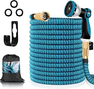 Expandable Garden Hose 100ft - Flexible Retractable Collapsible Gardening Hose Pipe with10 Function Sprayer Nozzle