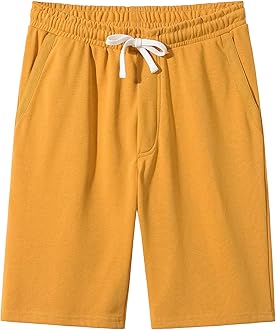 Men’s Casual Cotton Knit Short Drawstring Elastic Jogger Gym Shorts