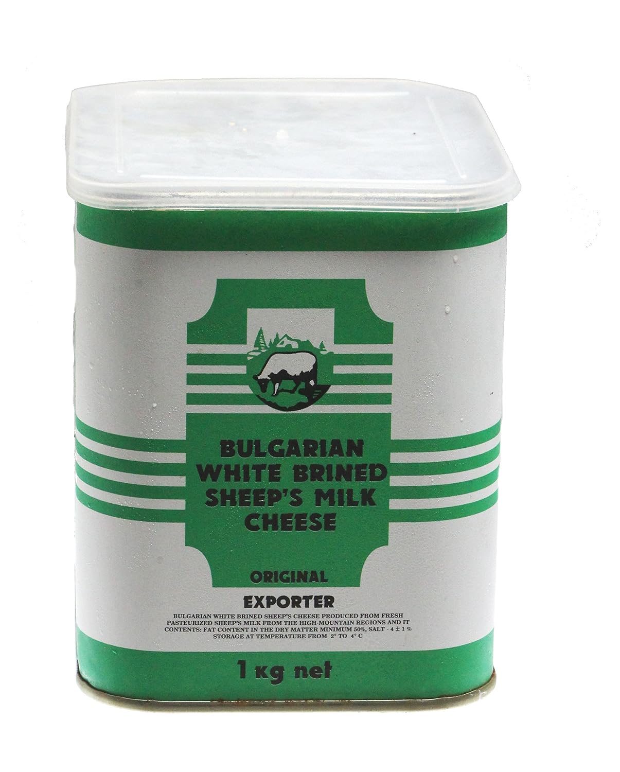 Bulgarian Feta Cheese, White Brined Sheeps&amp;#39;s Milk Cheese sirene 1 kg  2.2 lbs