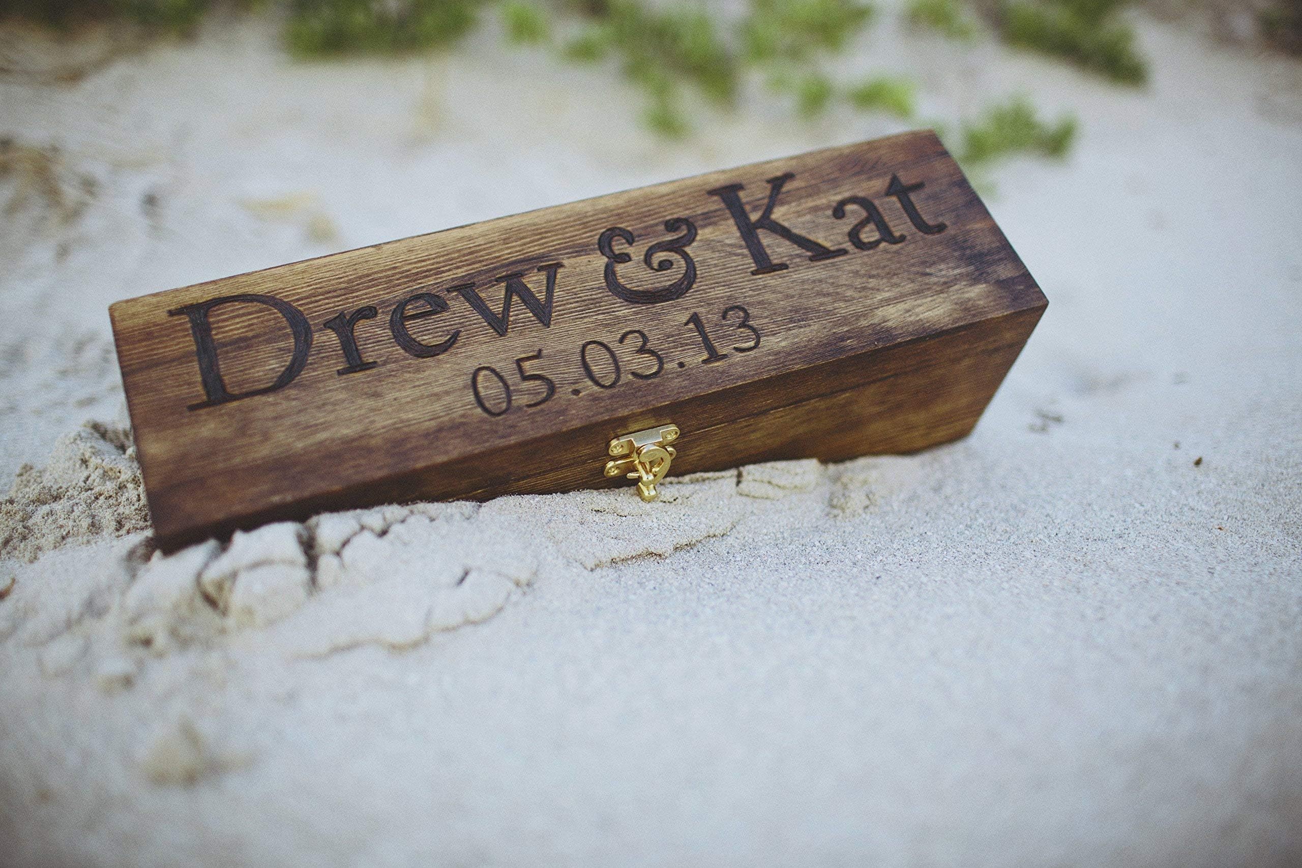 Custom Wedding Wine Box, First Fight Box, Memory Box, anniversary gift