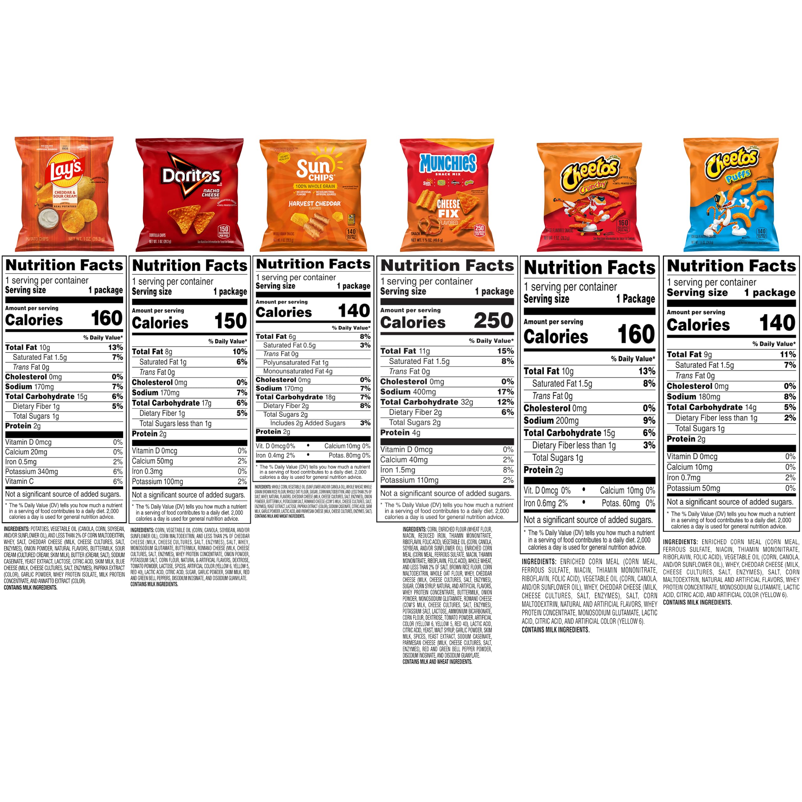 Frito Lay Paquete variado de mezcla de queso, 40 unidades