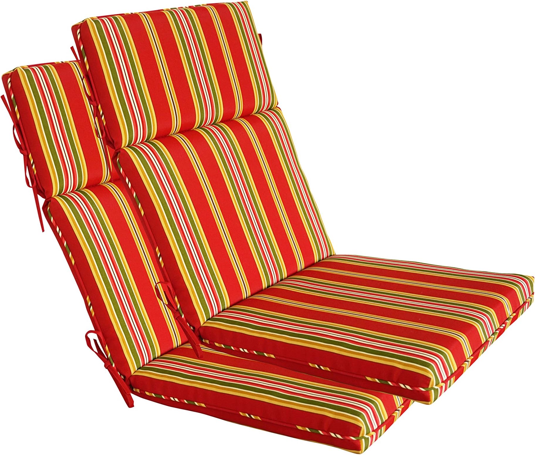 Outdoor Adirondack Chair Cushions Patio, Indoor High Back Chair Cushion - Set of 2 Bravada Salsa