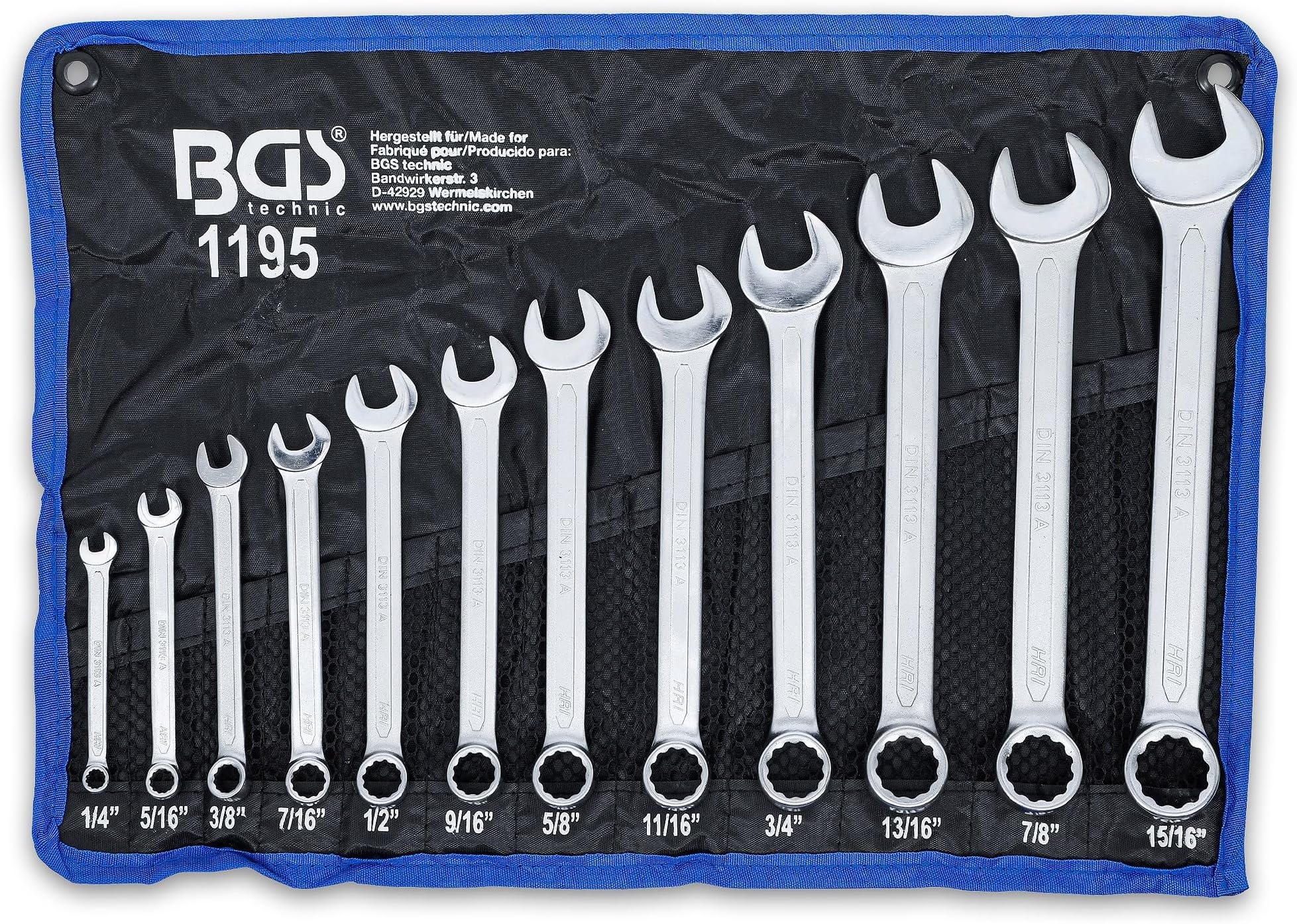 BGS 1195 | Combination Spanner Set | Inch Sizes | 1/4" - 15/16" | 12 pcs.