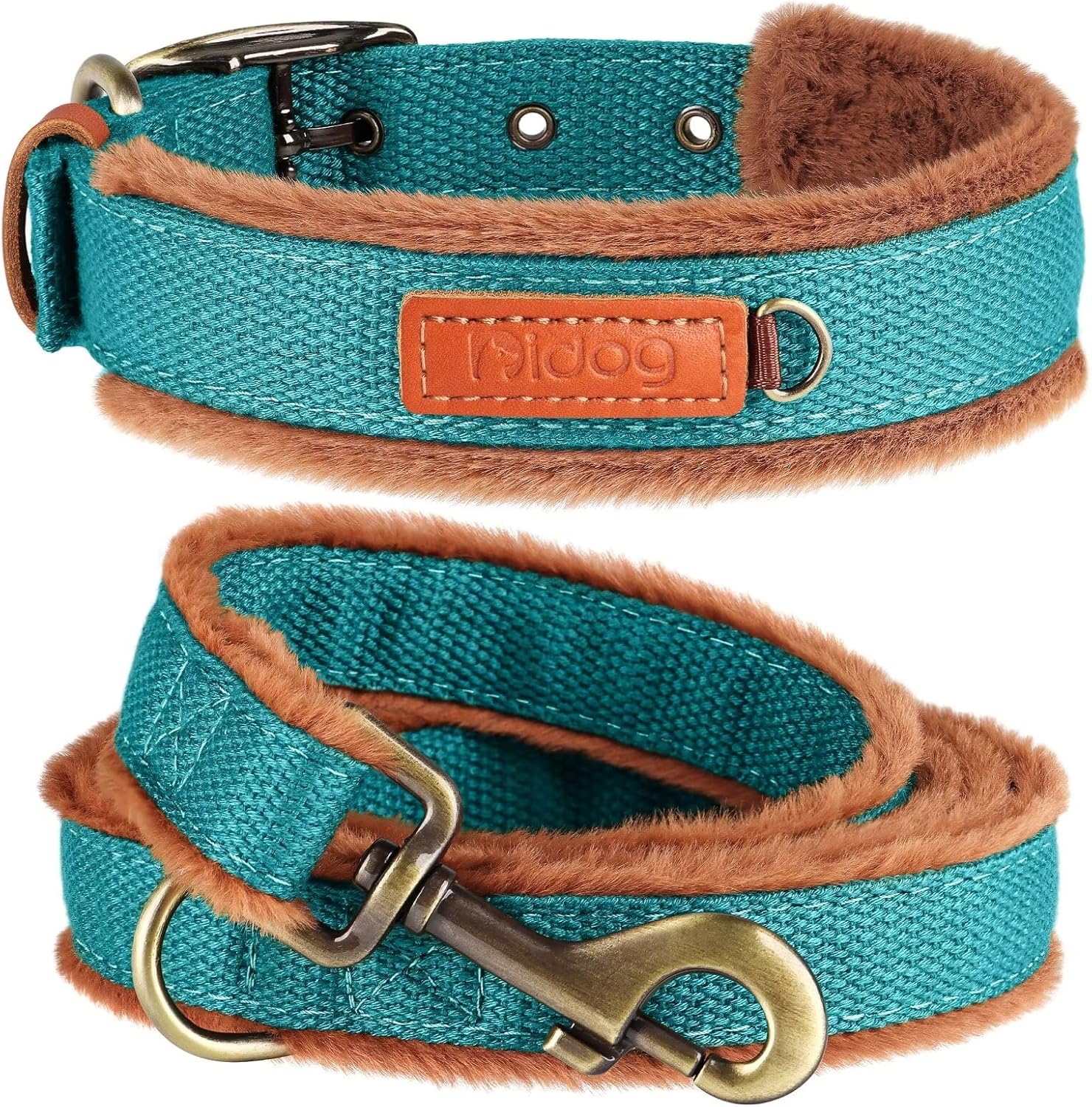 Didog Winter Dog Collar and Leash Set, Adjustable Warm