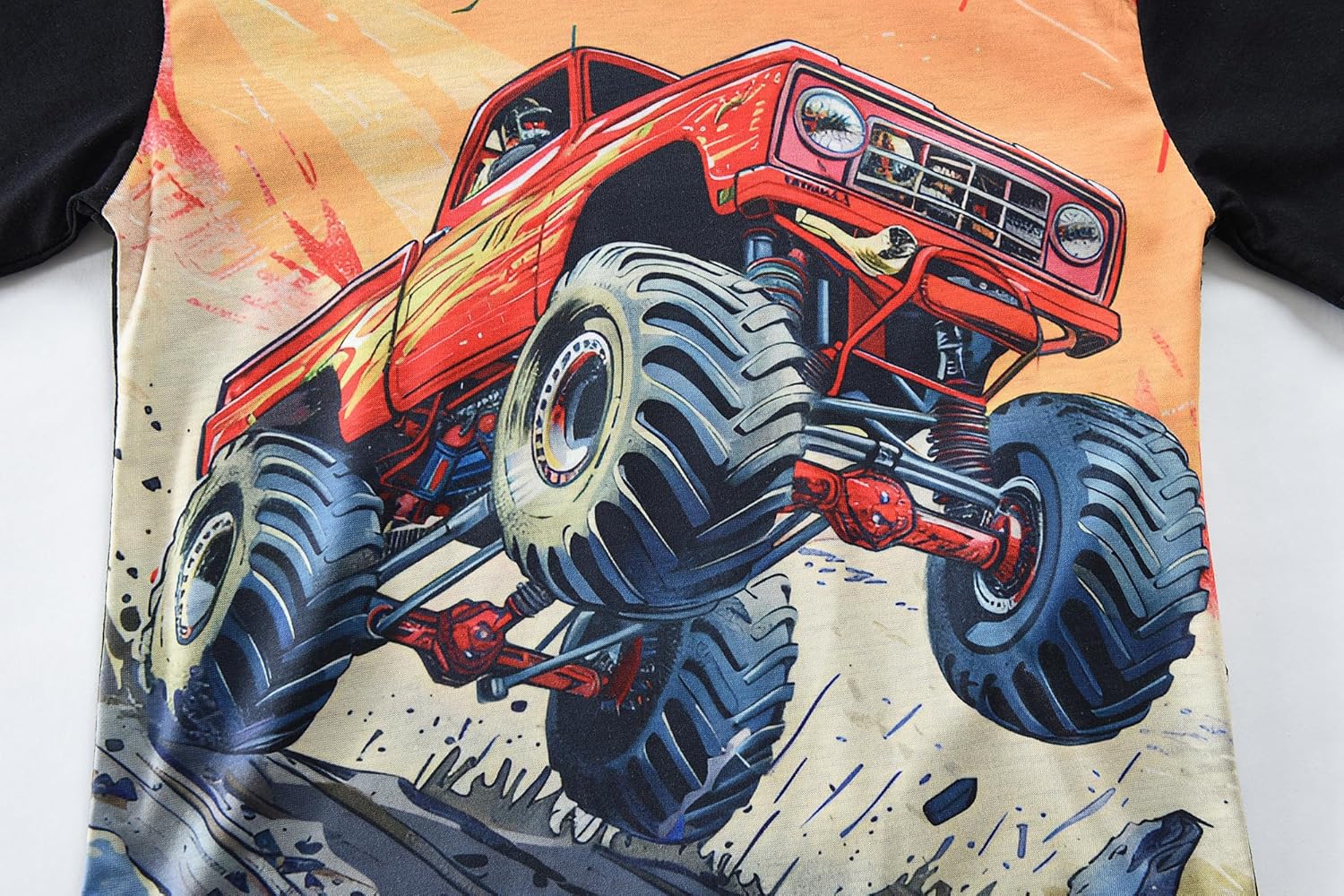 DDSOL Toddler Boy T-Shirt Short Sleeve 3D Graphic Monster Truck Summer Tops Tees Shirt 4-10 Years - Image 4