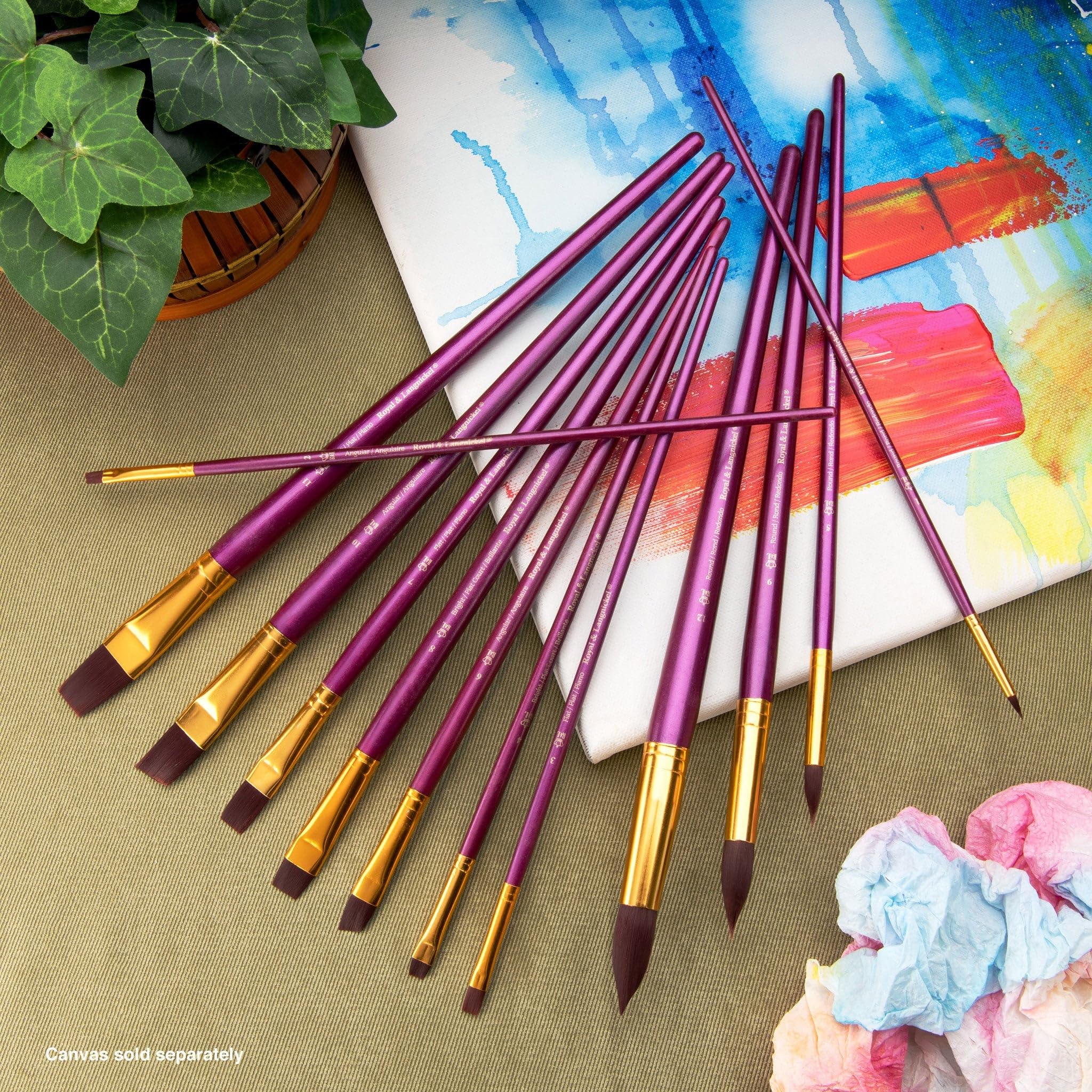 Ventes Flash Noël : ROYAL & LANGNICKEL RSET-9315 SET DE PINCEAUX VARIÉTÉ À LONG MANCHE 12 Pas Cher