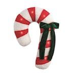 Mud Pie Christmas Candy Cane Sherpa Light-Up Pillow