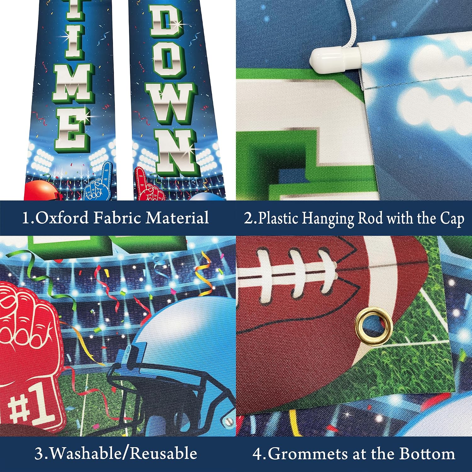 KatchOn, XtraLarge Football Door Banner - 72x12 Inch | Touch Down Banner for Football Party Decorations | Sport Theme Party Decoration, Door Hanging Backdroop for Game Day| Rugby Party Decorations