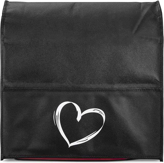kwmobile Cover Compatible with KitchenAid 4,3-4,8 litre - Cover with Design - Brushed Heart White/Black