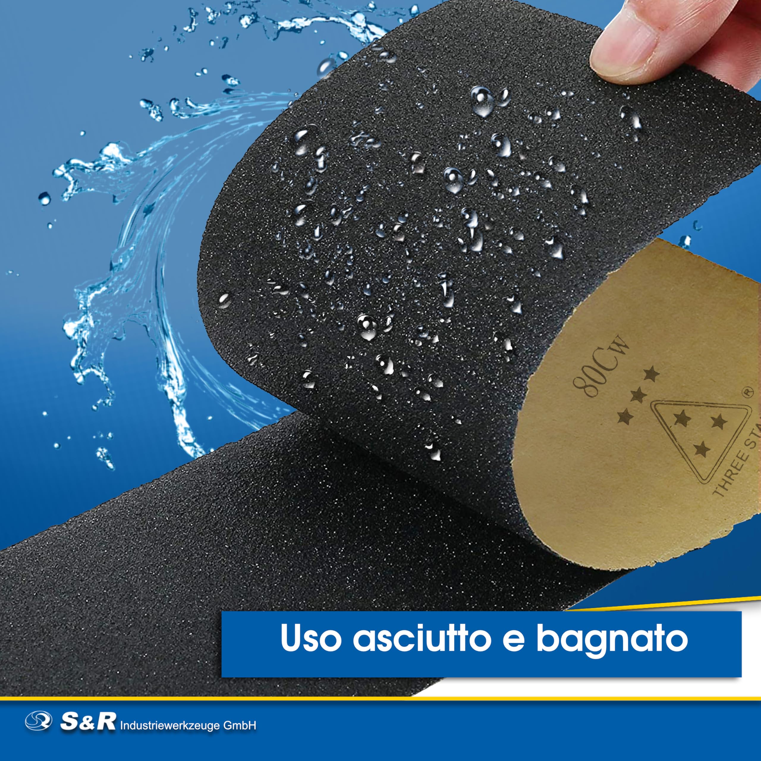 S&R 60 FOGLI Carta Vetrata Abrasiva Impermeabile x Carrozzeria Legno e Metalli 60pz. Grana: 80/120/ 150/180/ 240/320/ 400/600/ 800/1000/ 1200/1500/ 2000/2500/ 3000