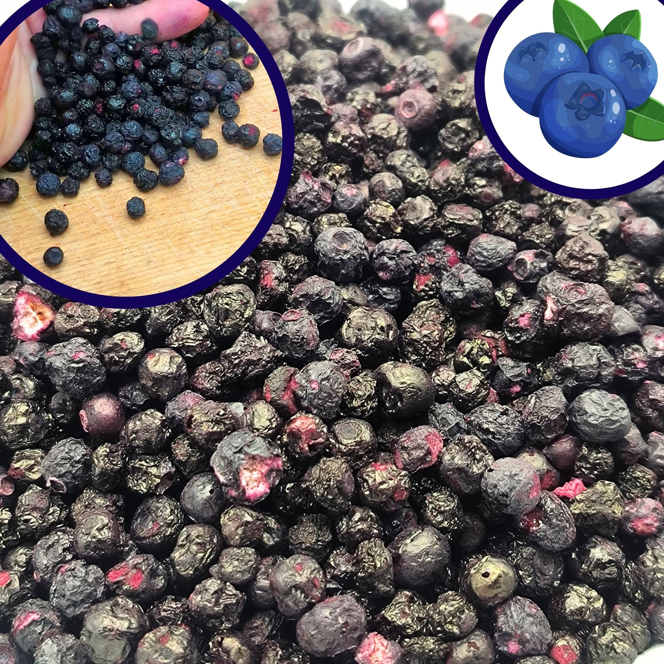 BULK & tasty. Disidratati Blue Berry Liofilizzati 600g | Mirtilli Selvatici Mirtilli Frutta Disidratata | Mirtilli Neri Senza Zucchero Secchi Freeze Dried Blueberry Wild Blaubeeren