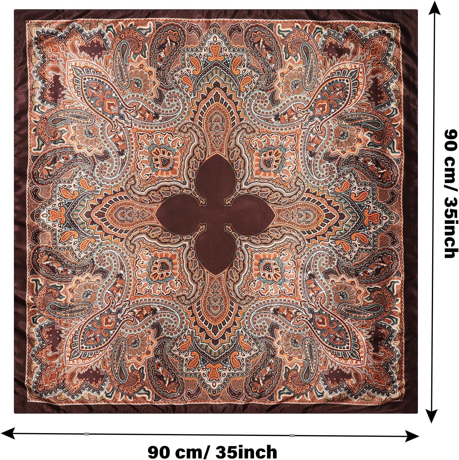 CHLINS 35" Satin Square Hair Scarf Bandanas - 3Pcs Large Silk Head Scarves Lightweight Sleeping Hair Wraps for Women image 2