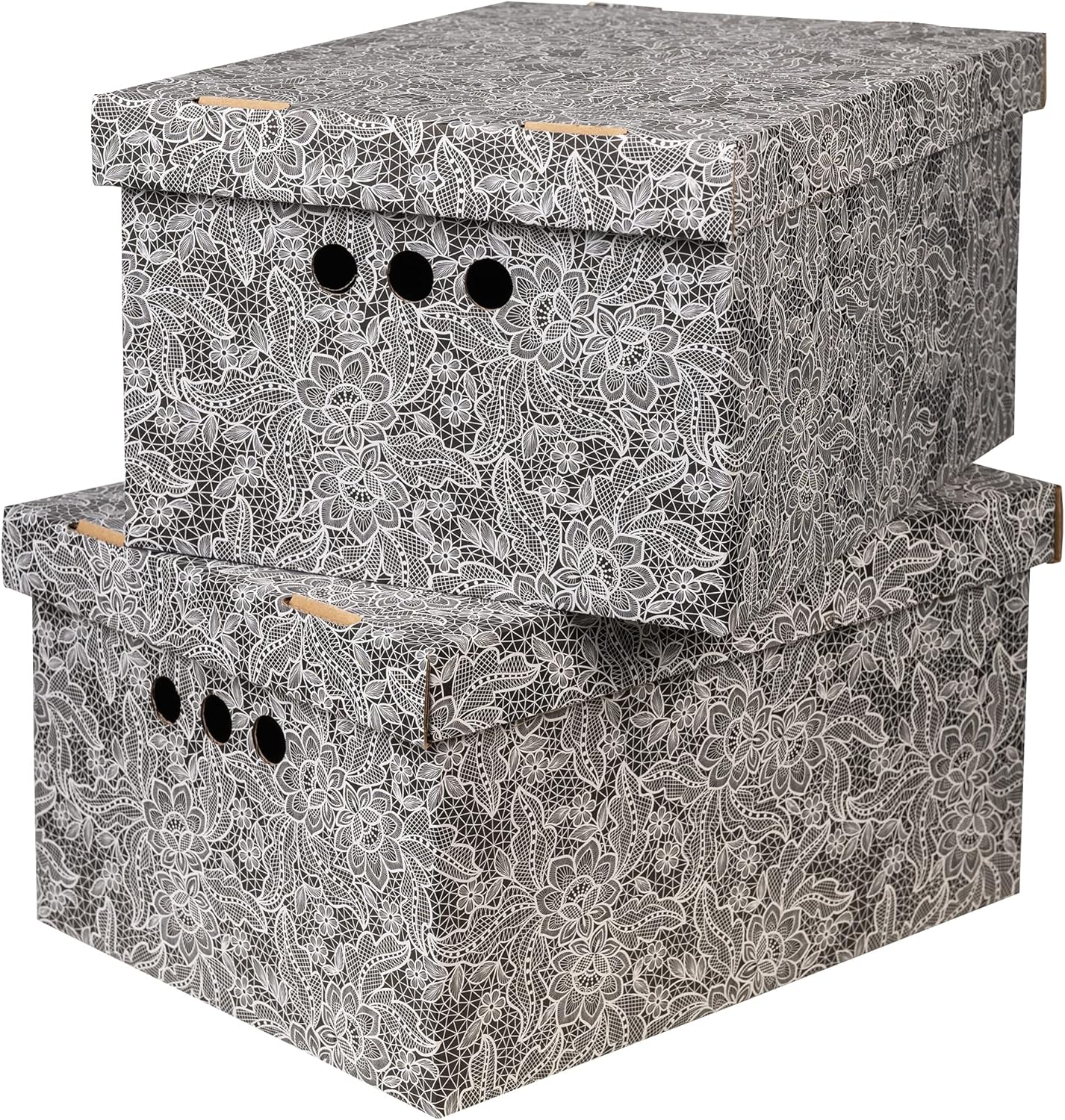 Cardboard Storage Boxes with Lid, Decorative Wardrobe, Closet, Home