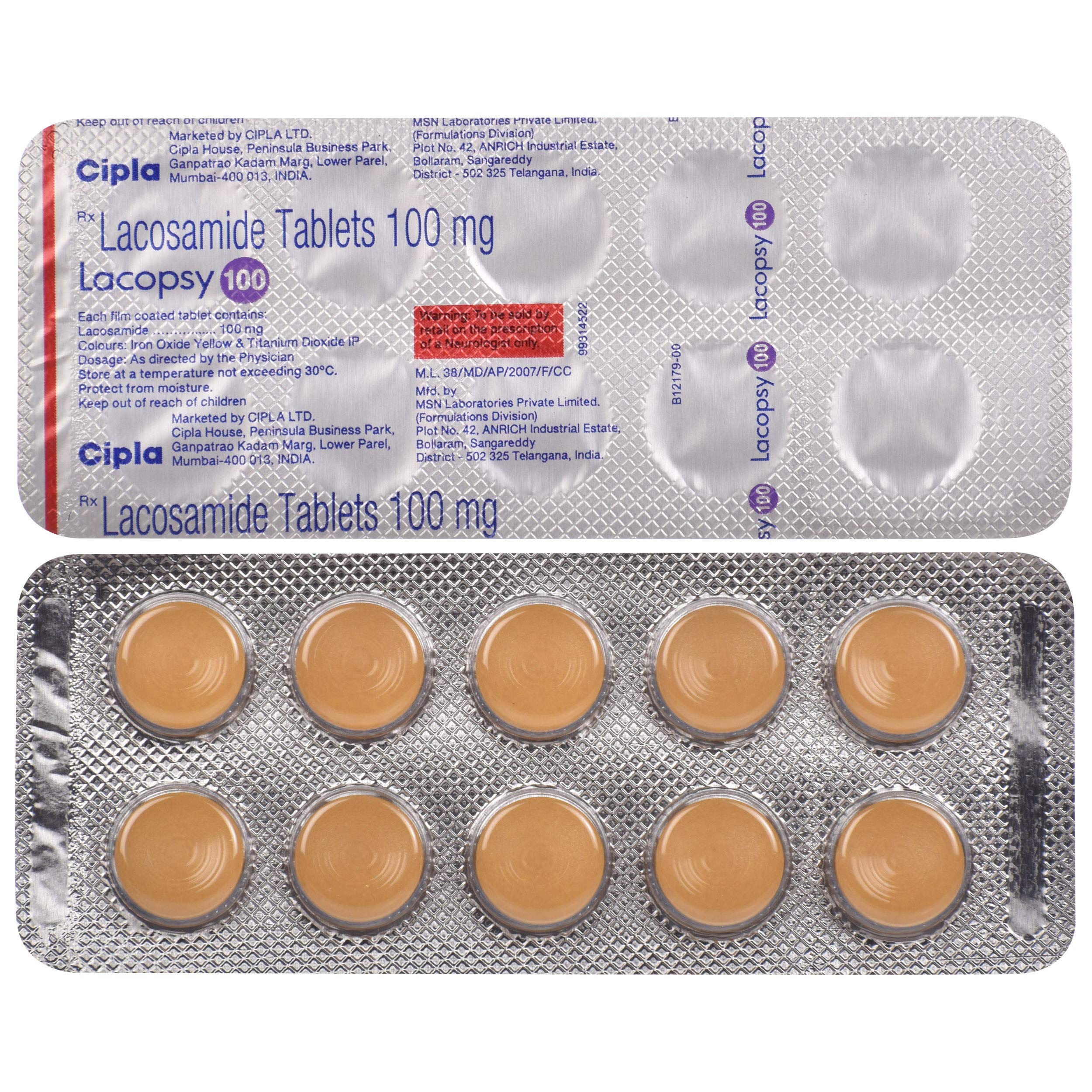 Lacopsy 100 - Strip of 10 Tablets