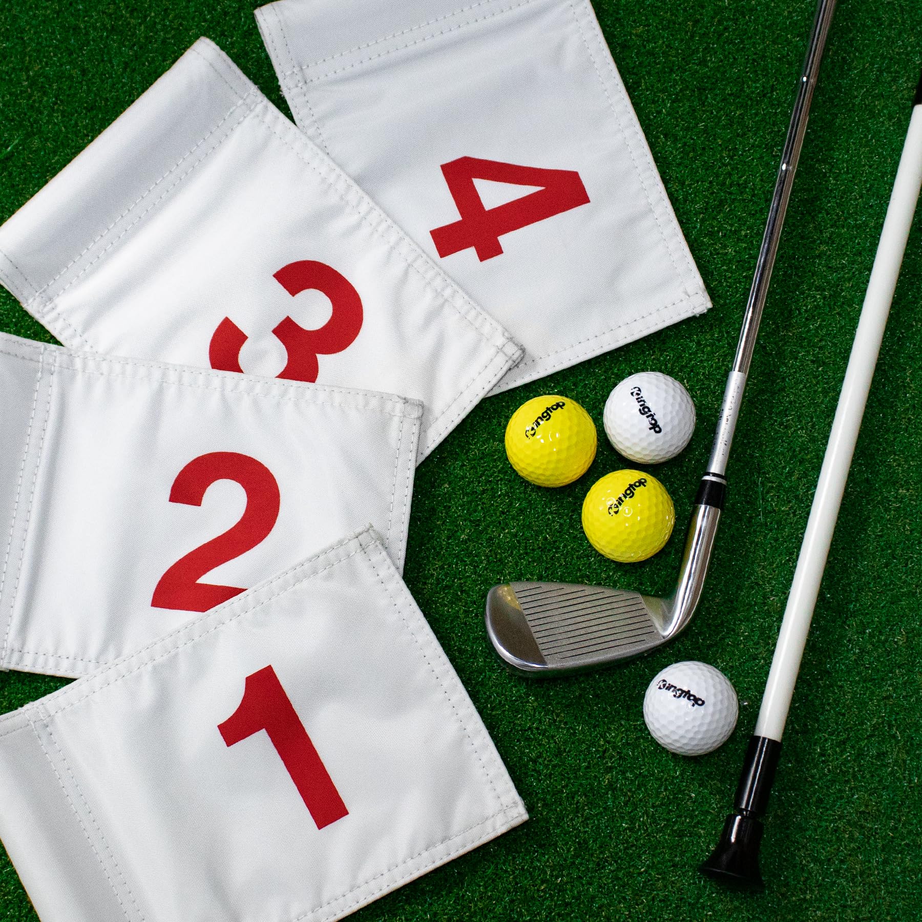 KINGTOP Nummerierte Golfflagge – 50,8x35,6 Cm, 420D Nylon, Doppelseitig Bedruckt, Für Putting-Green & Platz