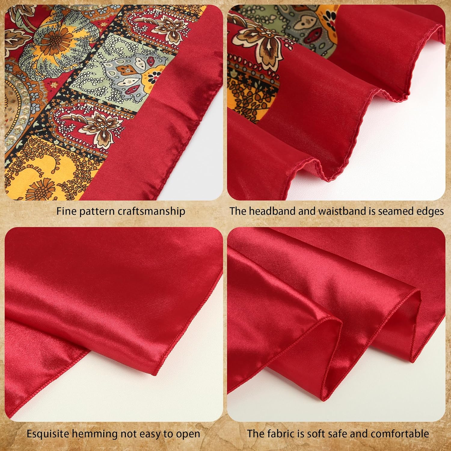 CICOCI Men Pirate Costume Accessories Set for Women: Pirate Hat, Head Scarf, Sash, Belt, Dress Accessories - Gold - Image 6