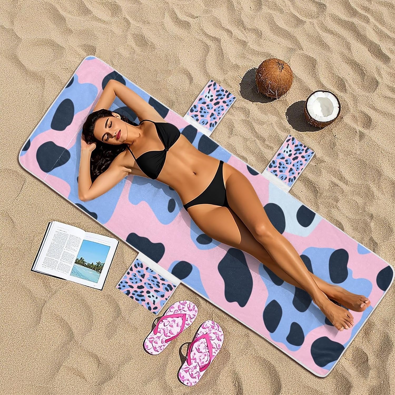 Patio Chaise Lounge Chair Cover Soft Absorbent Patio Chaise Lounge Chair Towels with Pockets for