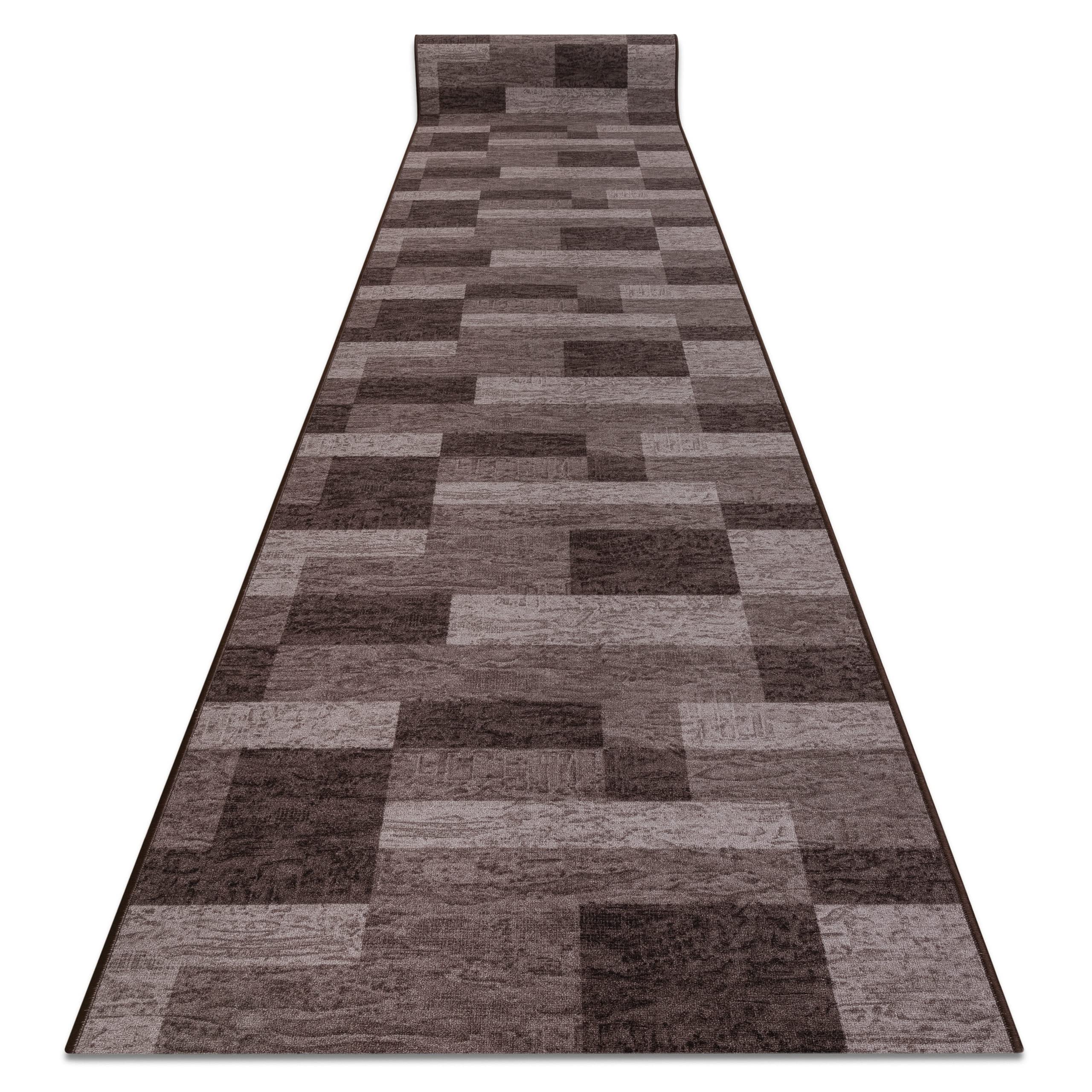 Tapis de couloir moderne Icona marron 120x620 cm pour hall et entrée