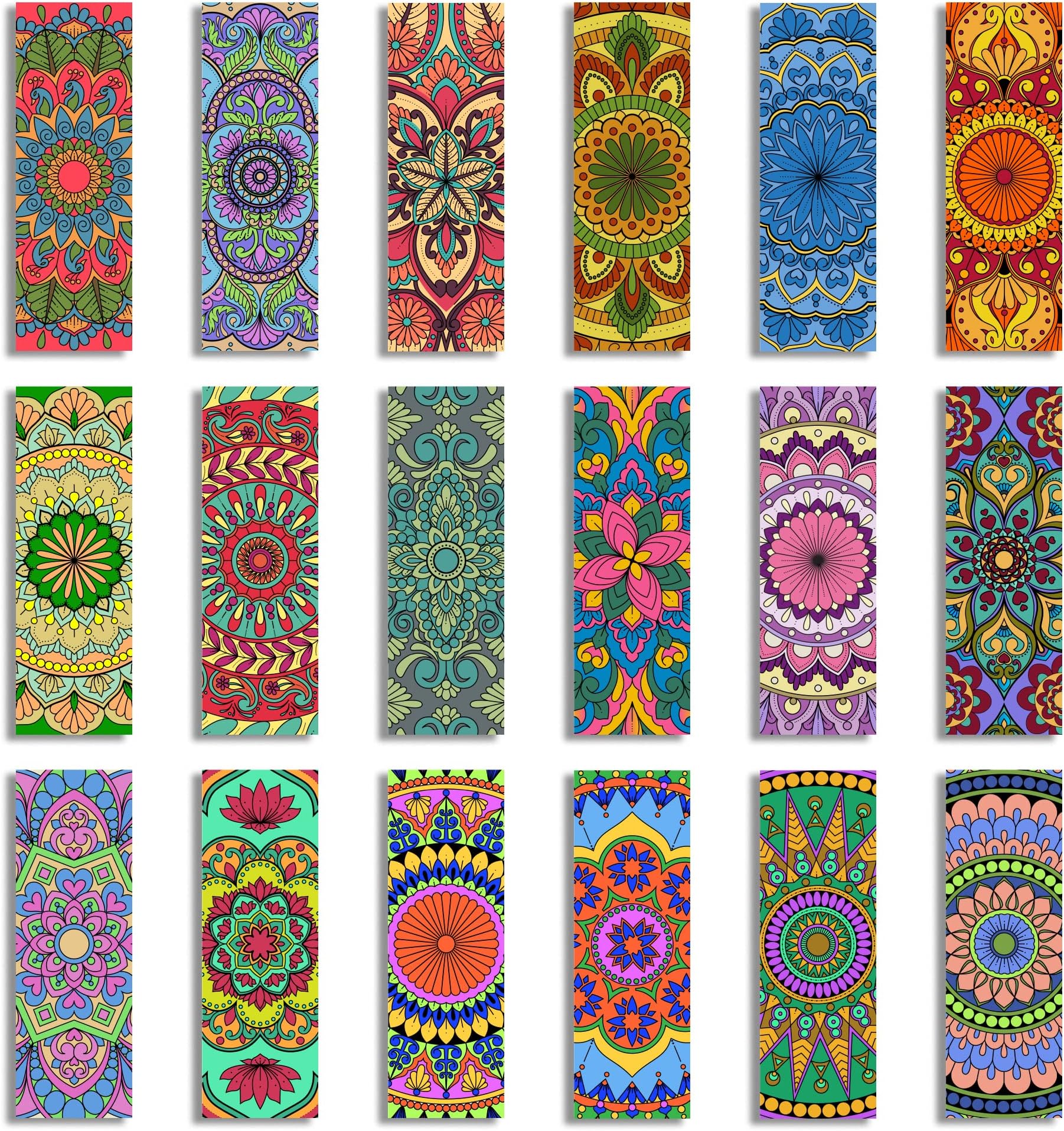 - Ambiyaa Set of 18 Handmade Mandala Bookmarks in Indian Colors