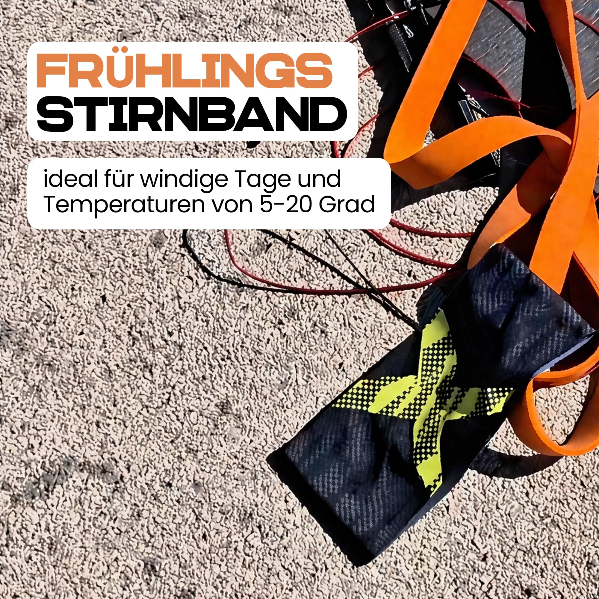 Fascia bambini sottile reversibile, fascia sportiva ultraleggera per bambine e bambini, elastica e traspirante sotto il casco, fascia bambini 4-14 anni (arancione)