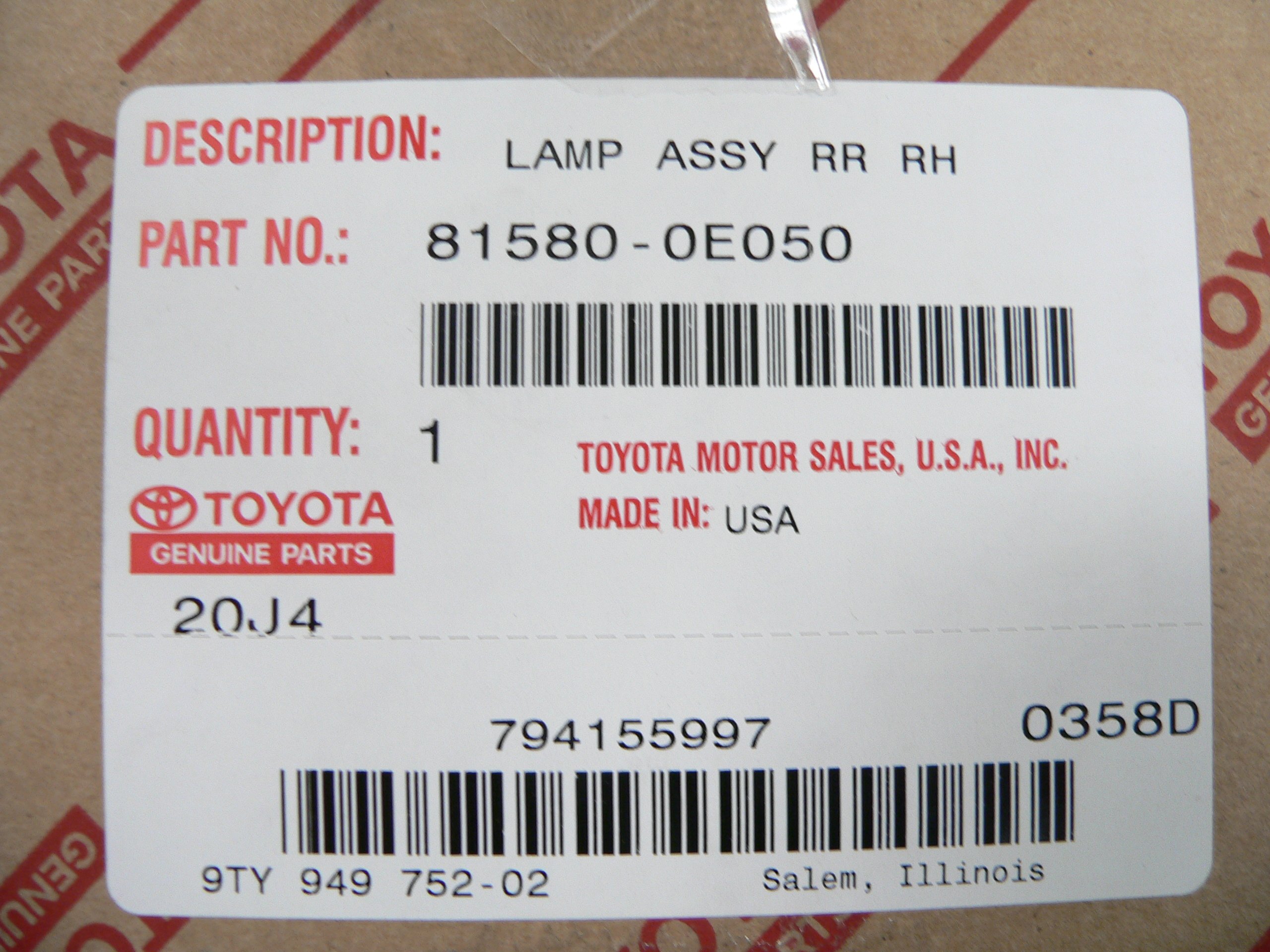 y*a様 TOYOTA (トヨタ) 純正部品 LAMP ASSY, RR, LH y*a様 TOYOTA (トヨタ) 純正部品 LAMP ASSY, RR, LH Amazon.com