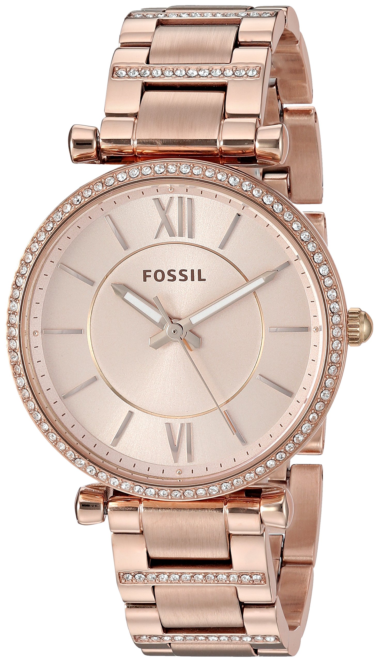 Fossil Analog Rose Gold Dial Women's 