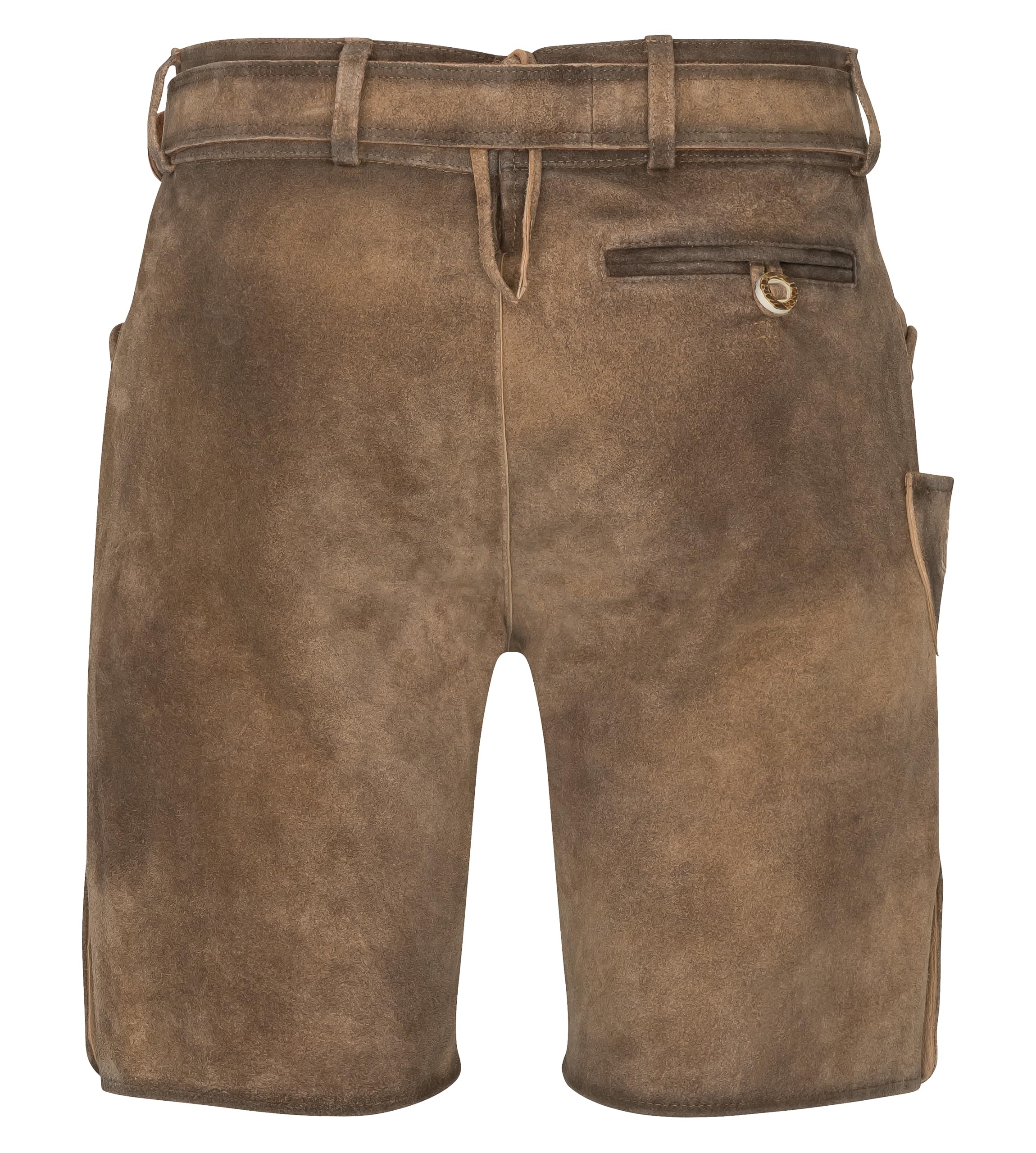 Schöneberger Trachten Couture Lugano Pantalon court en cuir pour homme avec ceinture traditionnelle vintage pour fête de la bière en nubuck