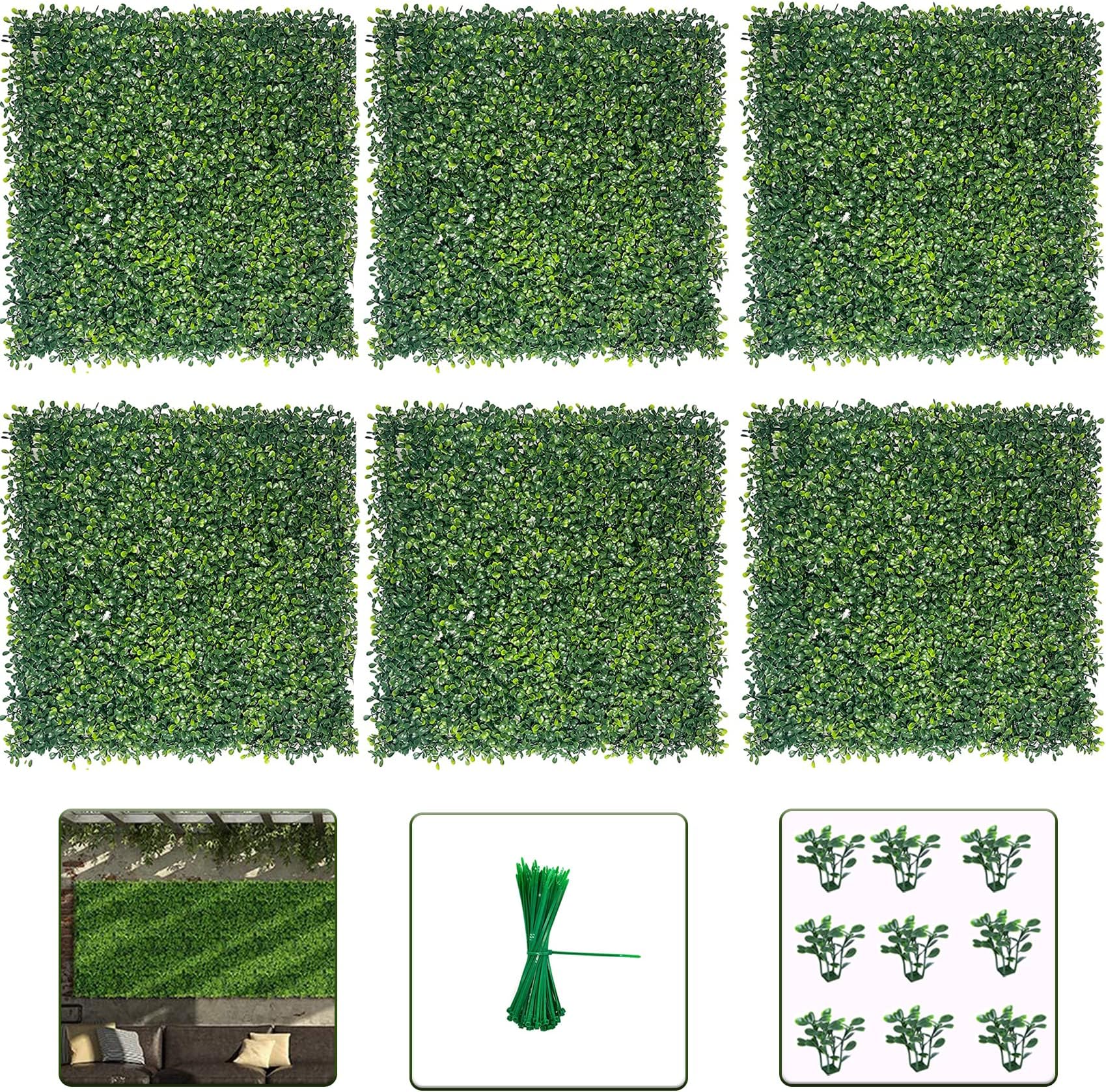 Grass Wall Panels 20” x 20” (12 Pack) Greenery Wall