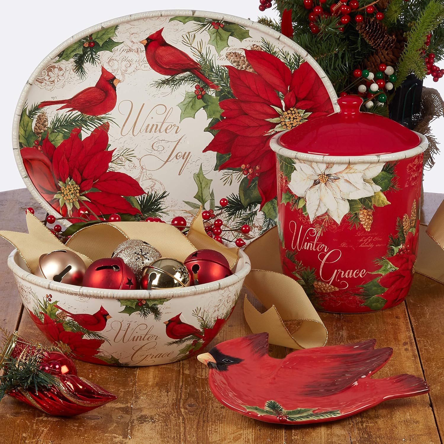 Certified International Winters Garden 16 oz. Mugs, Set of 4, Multicolored