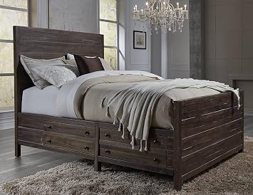 Modus Furniture Solid Wood 2-Side Storage Bed, Queen, Townsend - Java