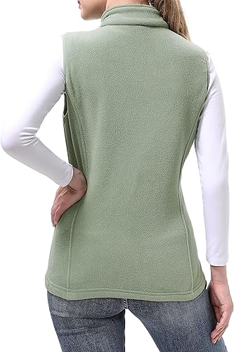Miniatura 7 de BenBoy Chaleco de forro polar para mujer, chaleco suave, sin mangas, con bolsillos con cremallera, ropa cálida para otoño e invierno