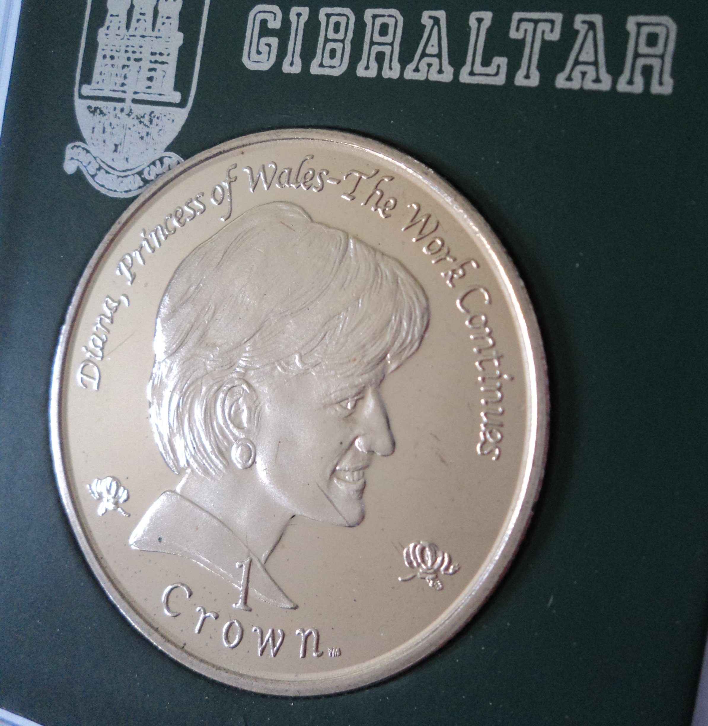 The Life and Charity Work of Princess Lady Diana 2002 Gibraltar Crown Coin (BU) Collector Gift Set in Display Case