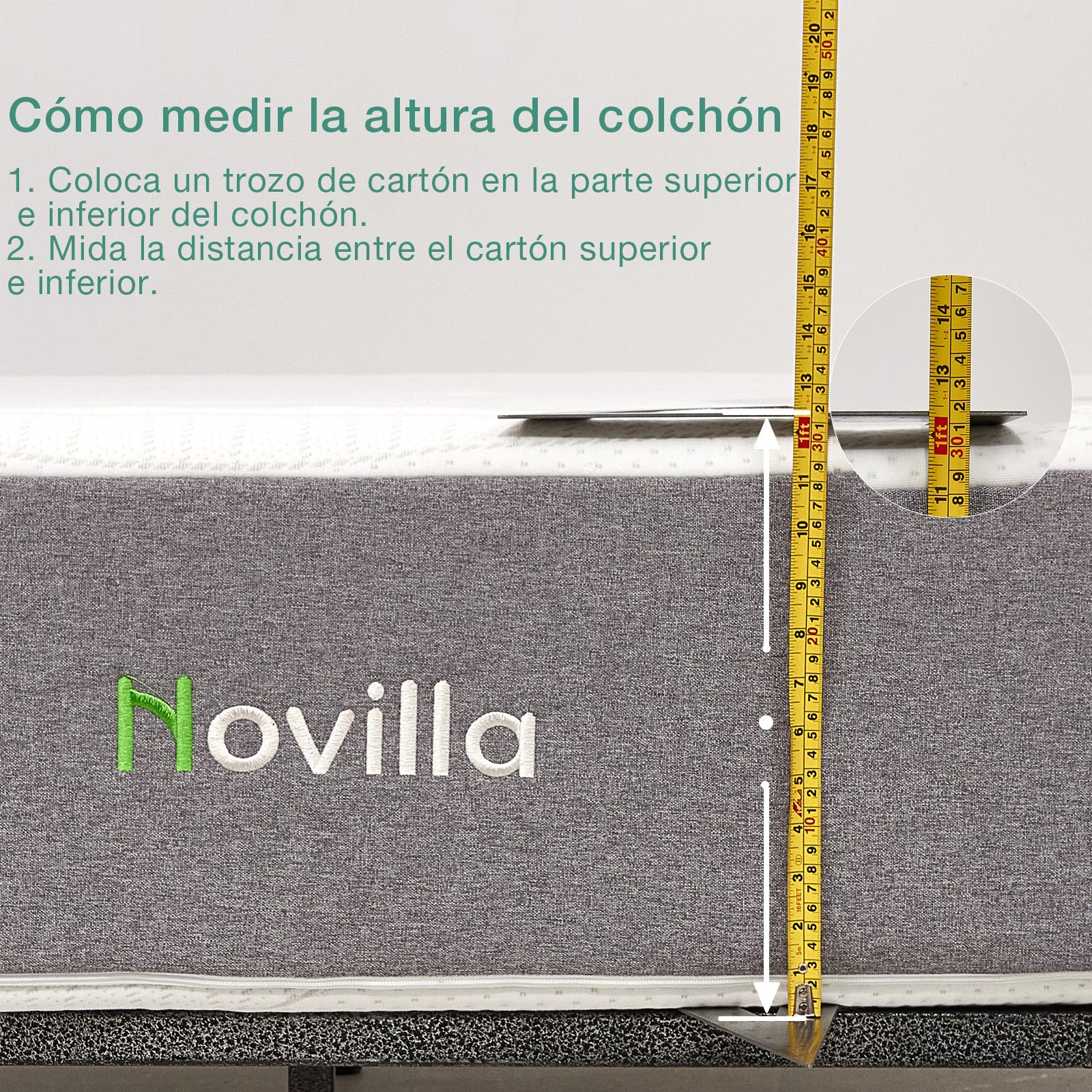 Novilla Colchones 90x190 Viscoelástico, Colchón Muelles Ensacados, Espuma de Gel con Memoria, Firmeza Media, Cómodo y Transpirable, Soporte Preciso, Altura 20 cm