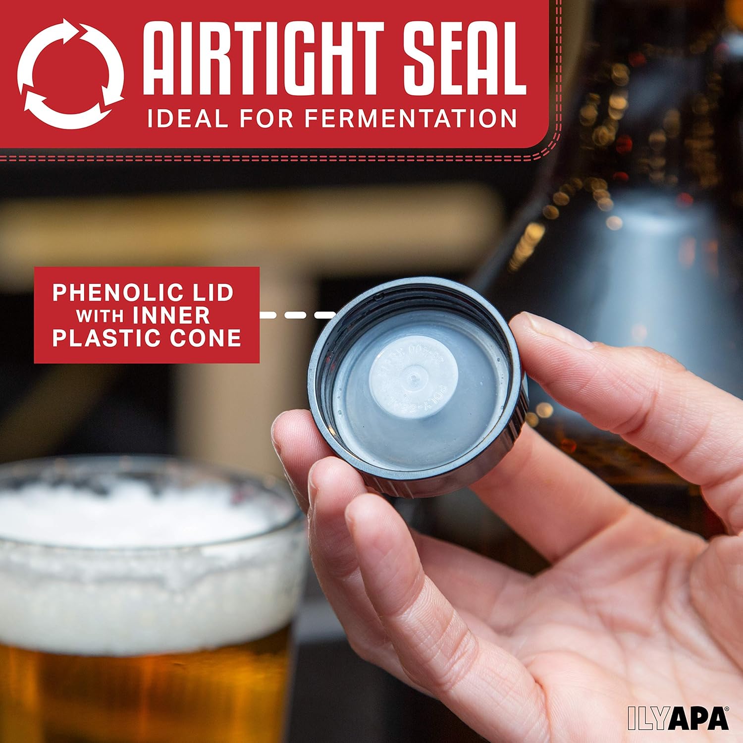 Ilyapa Amber Glass Growlers for Beer, 2 Pack - 64 oz Half Gallon Jug Set with Lids - Great for Home Brewing, Kombucha, Cider & More : Home & Kitchen