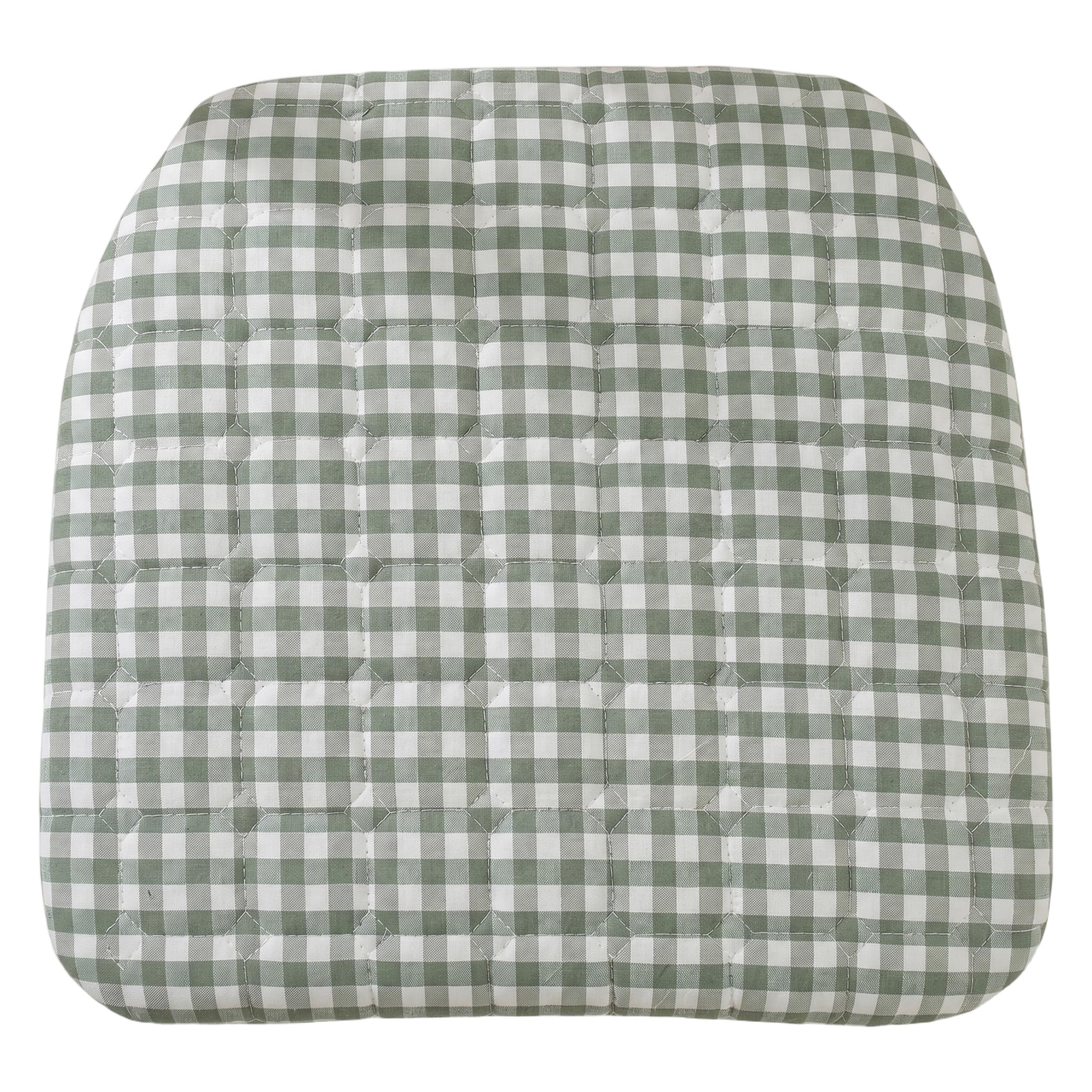 Yeaxxsqy Gingham Chair Cushions with Ties: Gingham Seat Cushions, Non-slip Washed Cotton Seat Pad, Removable Cover for Dining Chairs, Green, 15.75x16.93 Inch
