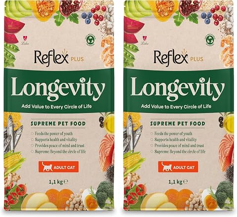 Reflex Plus Longevity Yetişkin Kedi Maması 1100g (2 paketi)