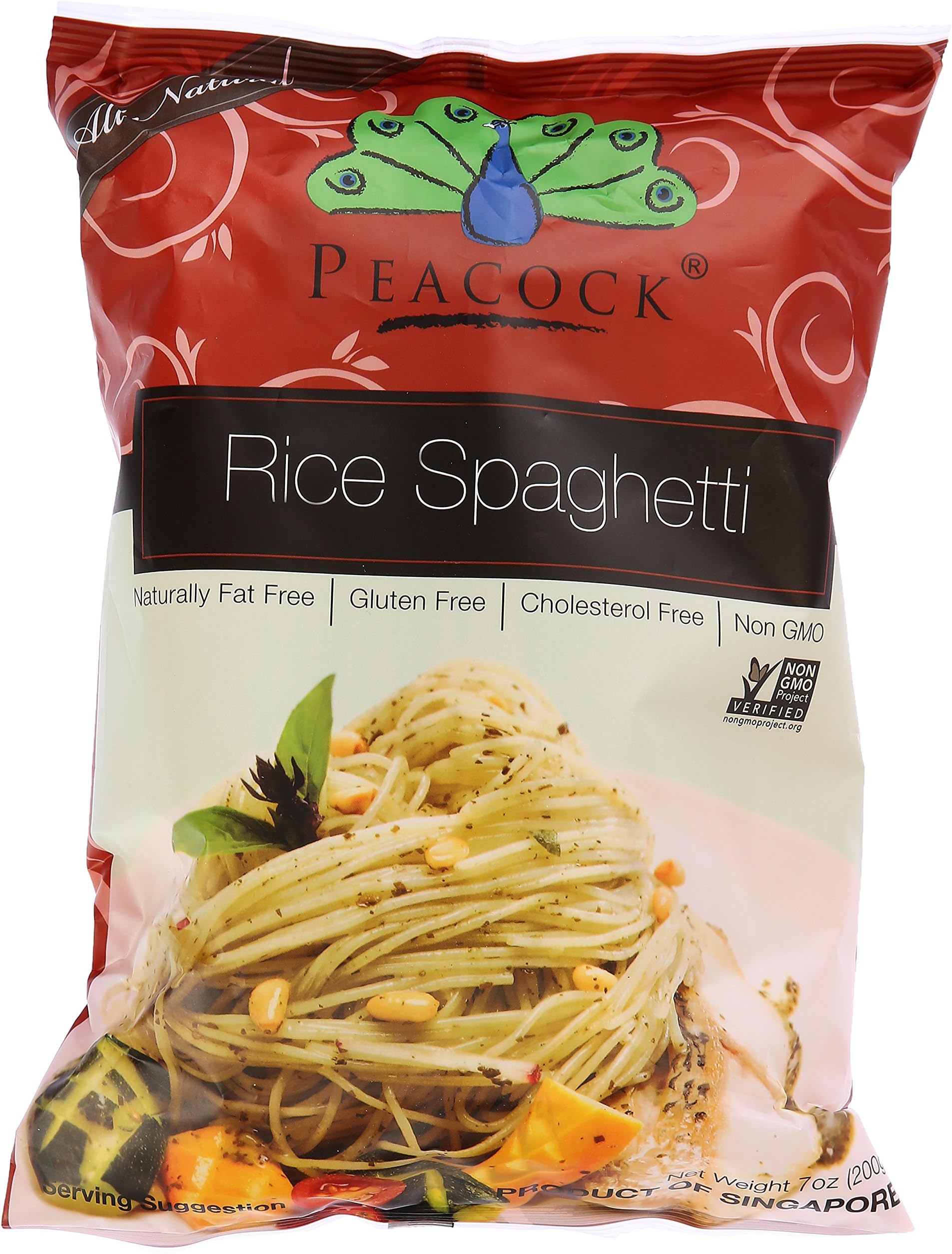 Peacock Rice Spaghetti – Gluten-Free, Vegan, Easy to Cook, Light & Wholesome, 7.05 oz ℮ 200 g