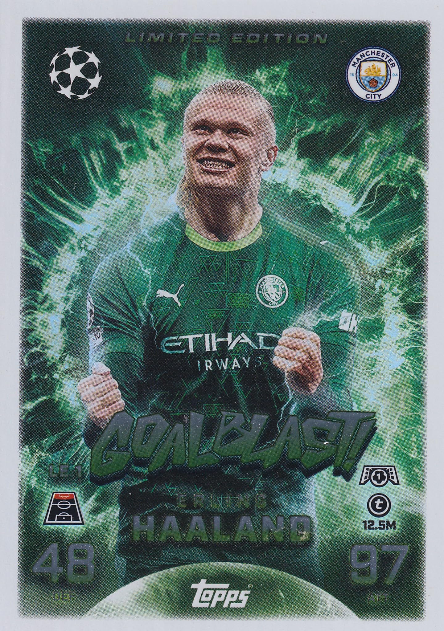 erling haaland limited edition card Match Attax 2025 2026 GoalBlast! LE2 Trading Sports & Outdoors Game Selection:ShinyGold Shooting Quasar Dragon Deck Energy Assist