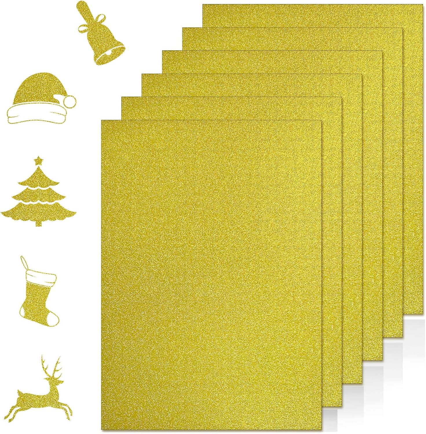 YINUOYOUJIA Gold Glitter Cardstock,20 Sheets Premium