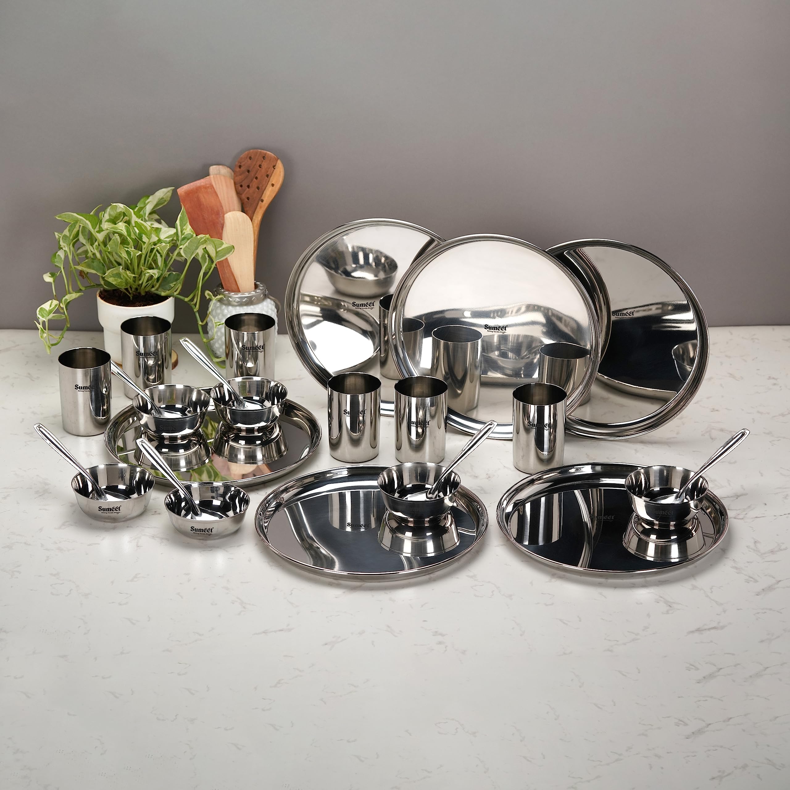 Sumeet Stainless Steel Dinner Set - 24 Piece -6